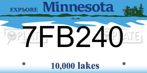 7FB240 Minnesota License Plate