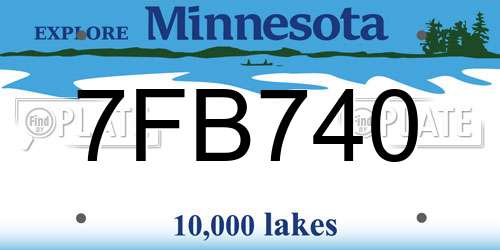 7FB740 Minnesota License Plate