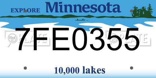 7FE0355 Minnesota License Plate