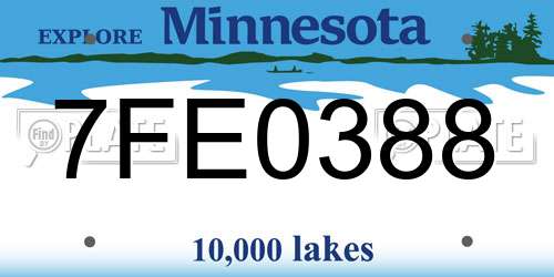 7FE0388 Minnesota License Plate