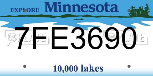 7FE3690 Minnesota License Plate