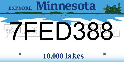 7FED388 Minnesota License Plate