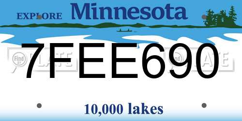 7FEE690 Minnesota License Plate