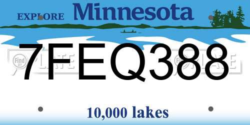 7FEQ388 Minnesota License Plate