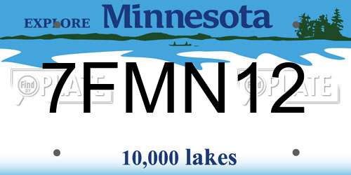 7FMN12 Minnesota License Plate