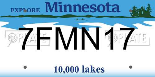 7FMN17 Minnesota License Plate