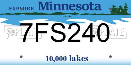 7FS240 Minnesota License Plate