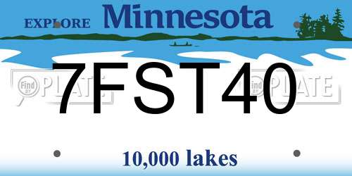 7FST40 Minnesota License Plate
