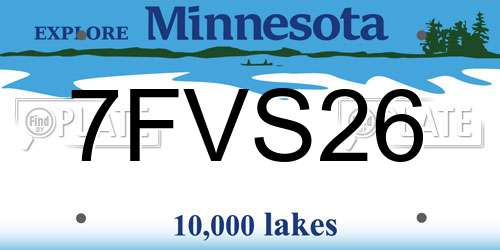 7FVS26 Minnesota License Plate