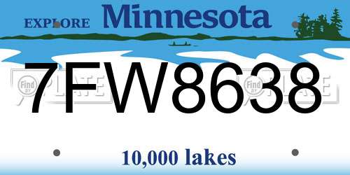 7FW8638 Minnesota License Plate