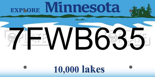 7FWB635 Minnesota License Plate