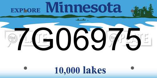 7G06975 Minnesota License Plate