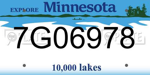 7G06978 Minnesota License Plate