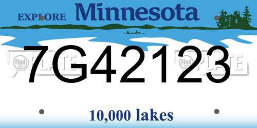 7G42123 Minnesota License Plate
