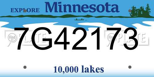 7G42173 Minnesota License Plate