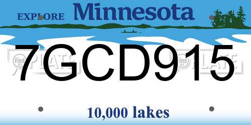 7GCD915 Minnesota License Plate