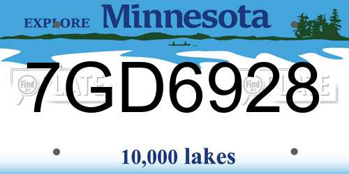 7GD6928 Minnesota License Plate