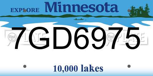 7GD6975 Minnesota License Plate