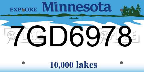 7GD6978 Minnesota License Plate