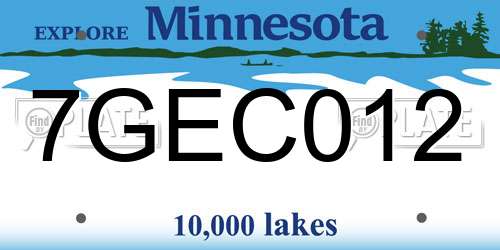 7GEC012 Minnesota License Plate