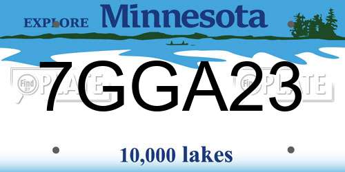 7GGA23 Minnesota License Plate