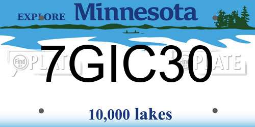 7GIC30 Minnesota License Plate