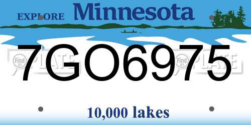 7GO6975 Minnesota License Plate