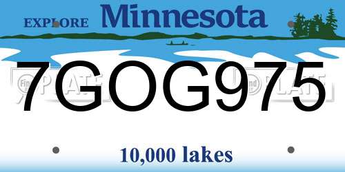 7GOG975 Minnesota License Plate