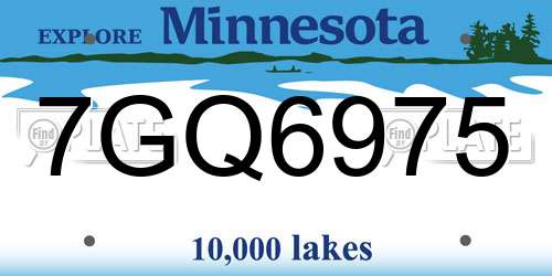 7GQ6975 Minnesota License Plate