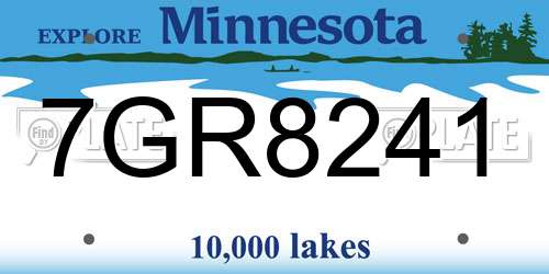 7GR8241 Minnesota License Plate