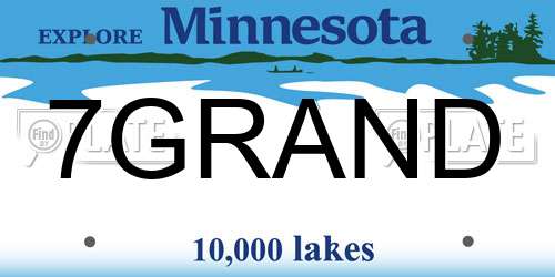 7GRAND Minnesota License Plate
