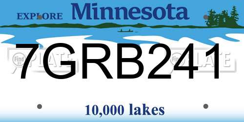 7GRB241 Minnesota License Plate