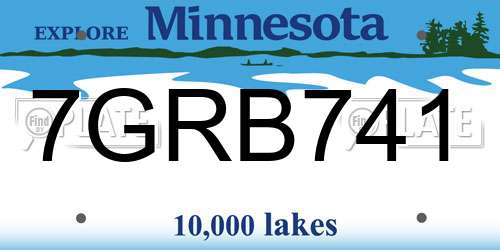 7GRB741 Minnesota License Plate