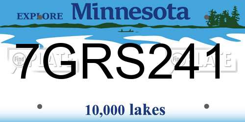 7GRS241 Minnesota License Plate