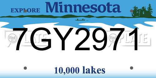 7GY2971 Minnesota License Plate