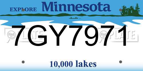 7GY7971 Minnesota License Plate