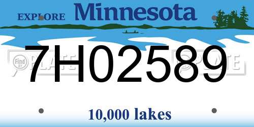 7H02589 Minnesota License Plate
