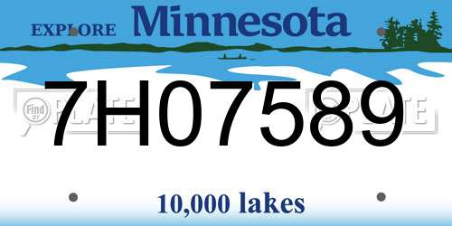 7H07589 Minnesota License Plate