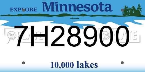7H28900 Minnesota License Plate