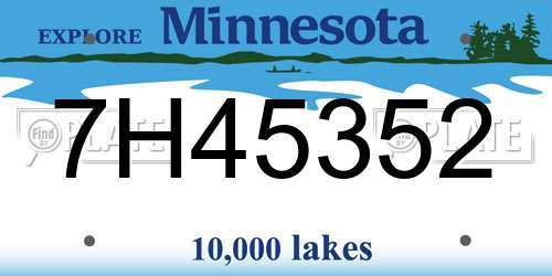 7H45352 Minnesota License Plate