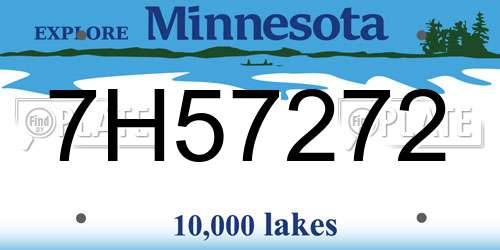 7H57272 Minnesota License Plate