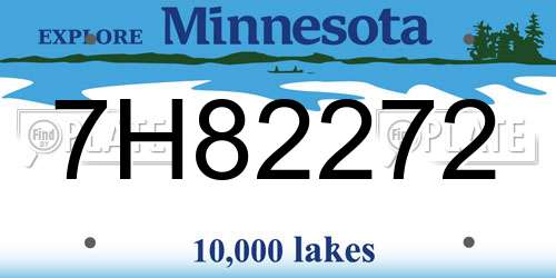 7H82272 Minnesota License Plate