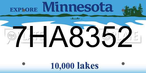 7HA8352 Minnesota License Plate