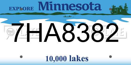 7HA8382 Minnesota License Plate
