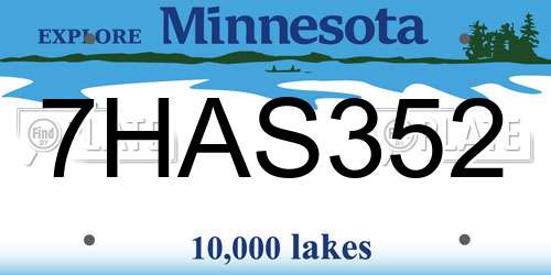 7HAS352 Minnesota License Plate