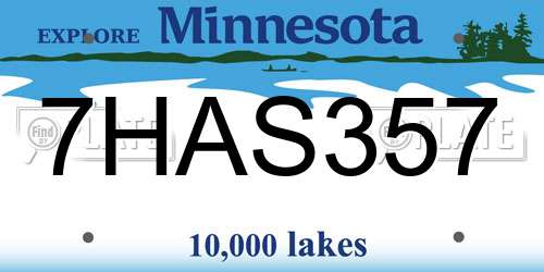 7HAS357 Minnesota License Plate