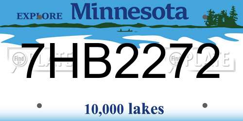 7HB2272 Minnesota License Plate