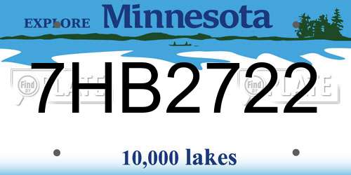 7HB2722 Minnesota License Plate