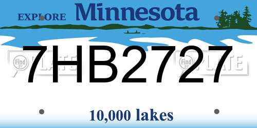 7HB2727 Minnesota License Plate