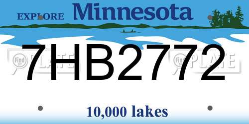 7HB2772 Minnesota License Plate